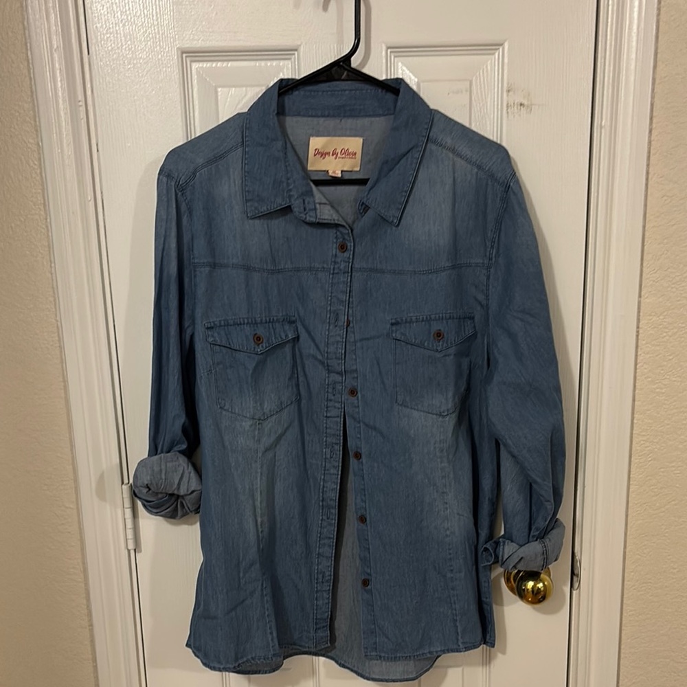 Denim Button-Up Shirt